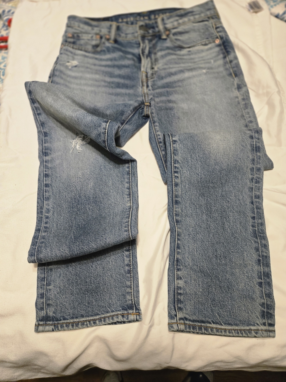 American Eagle Outfitters Light Blue Straight Leg Jeans
